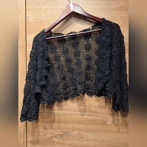 Elegant Black Crochet Sweater
